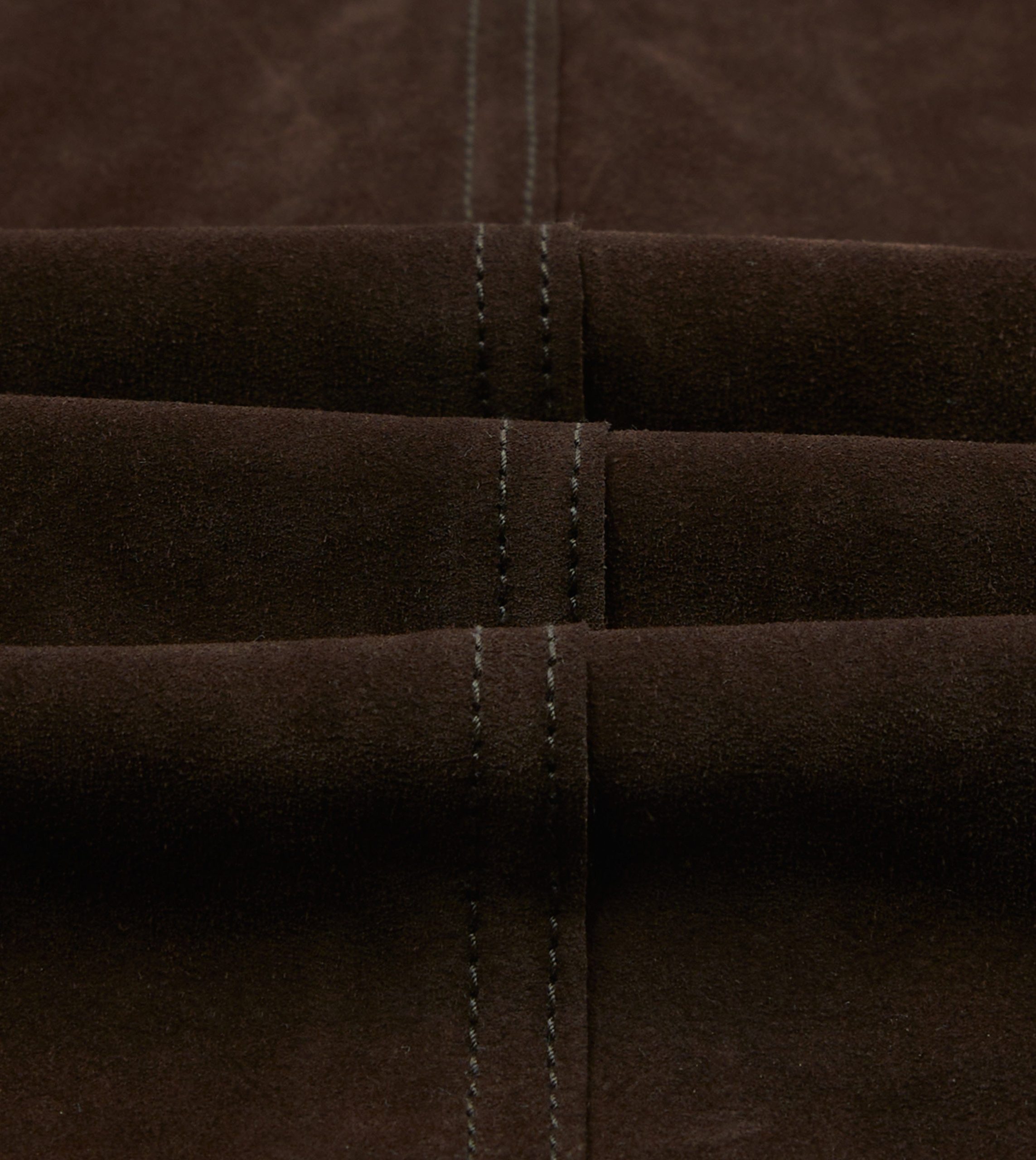 Chocolate Brown Heavyweight Suede Five-Pocket Chore Jacket - Image 2