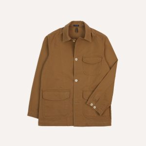 Tan Cotton Three-Pocket Chore Jacket
