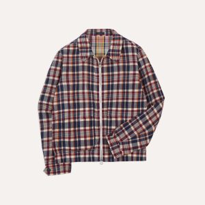 Waxed Madras Cotton Tennis Blouson Jacket