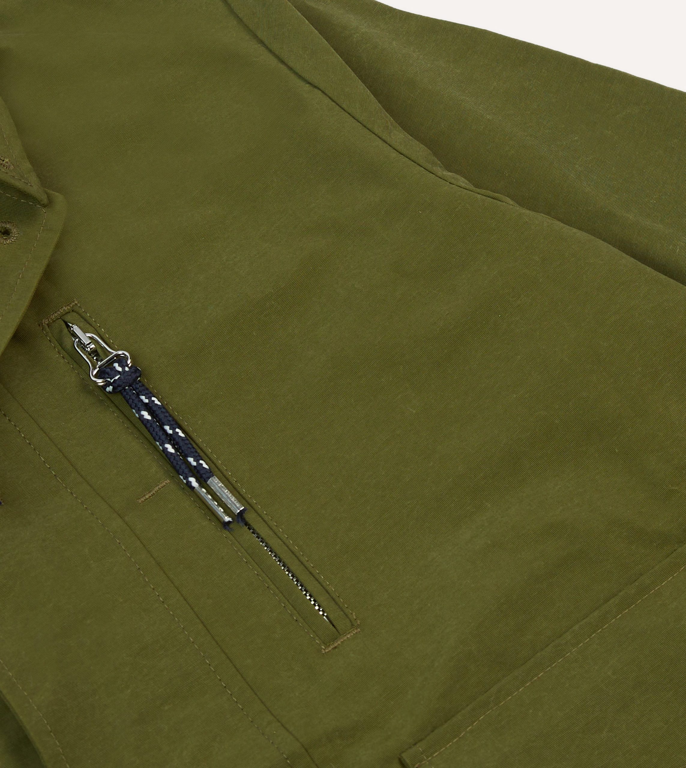Olive Cotton Blouson Jacket - Image 4