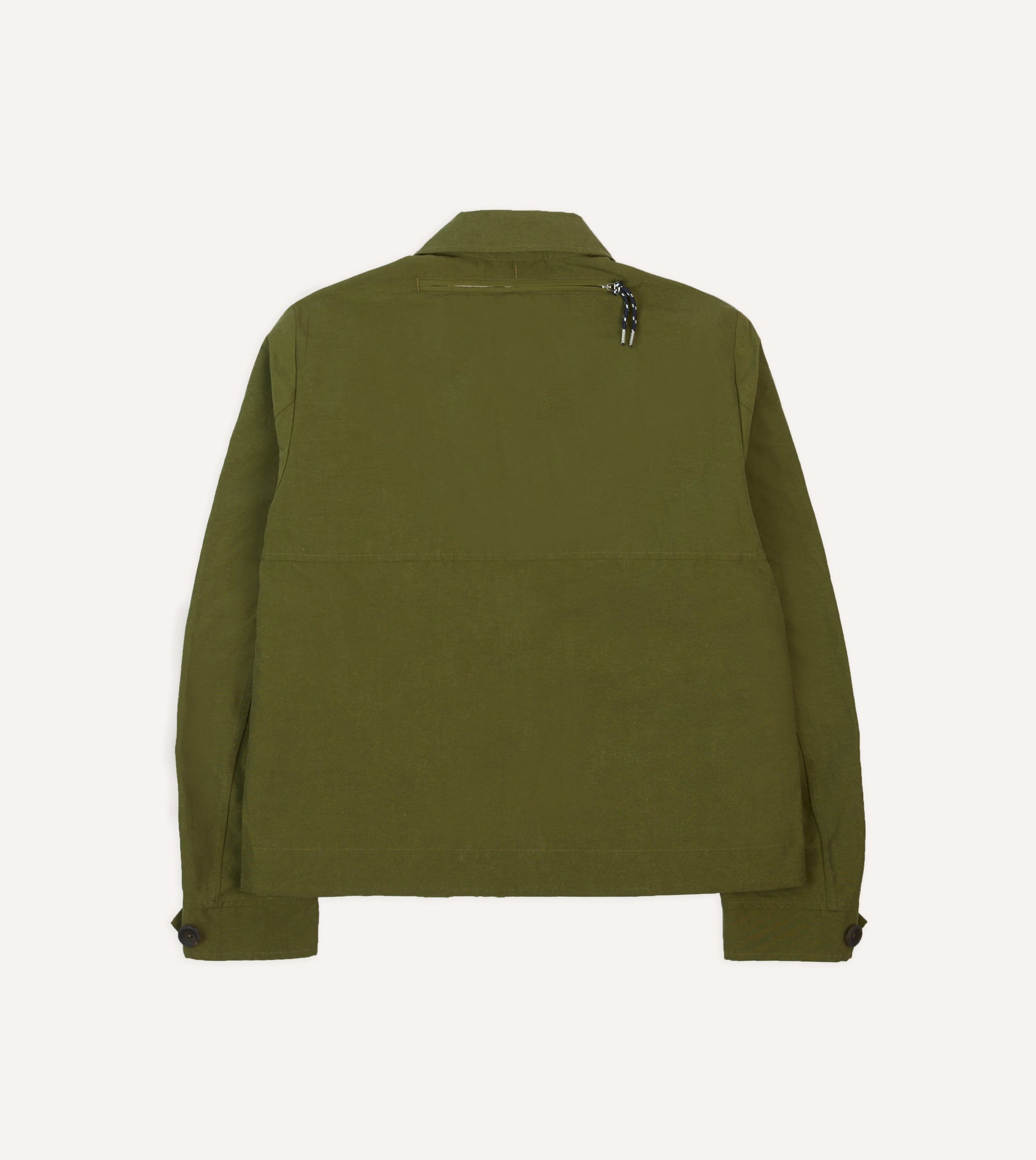 Olive Cotton Blouson Jacket - Image 9