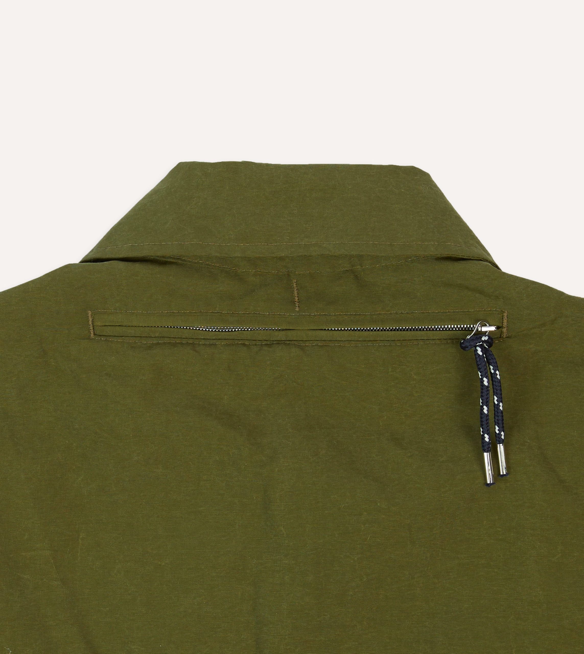 Olive Cotton Blouson Jacket - Image 7