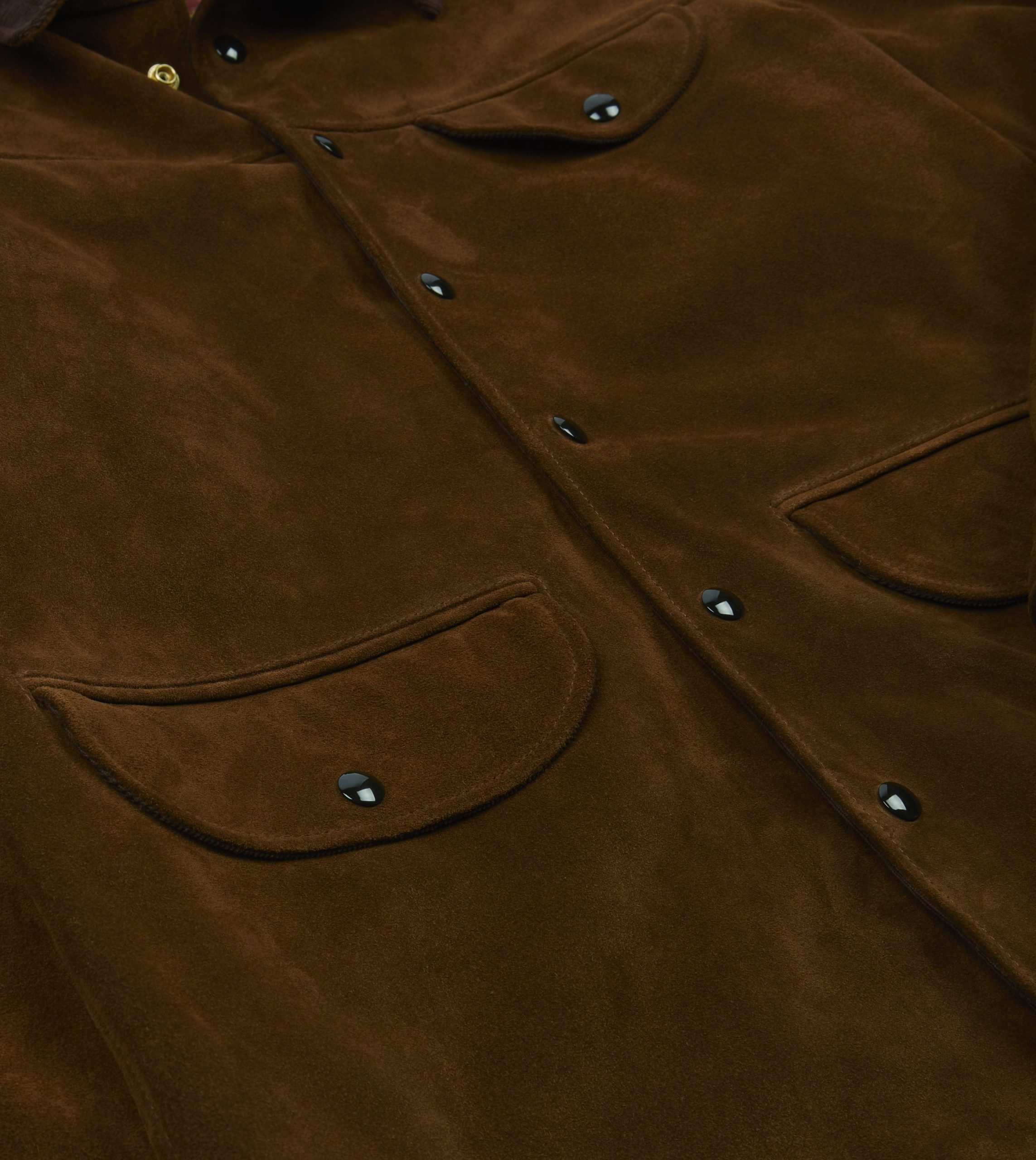 Brown Suede Car Coat with Blanket Lining - Image 4
