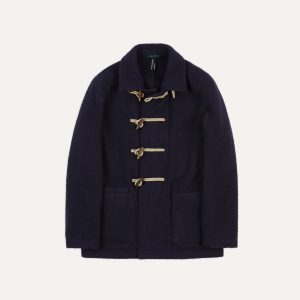 Navy Casentino Wool Short Duffle Coat