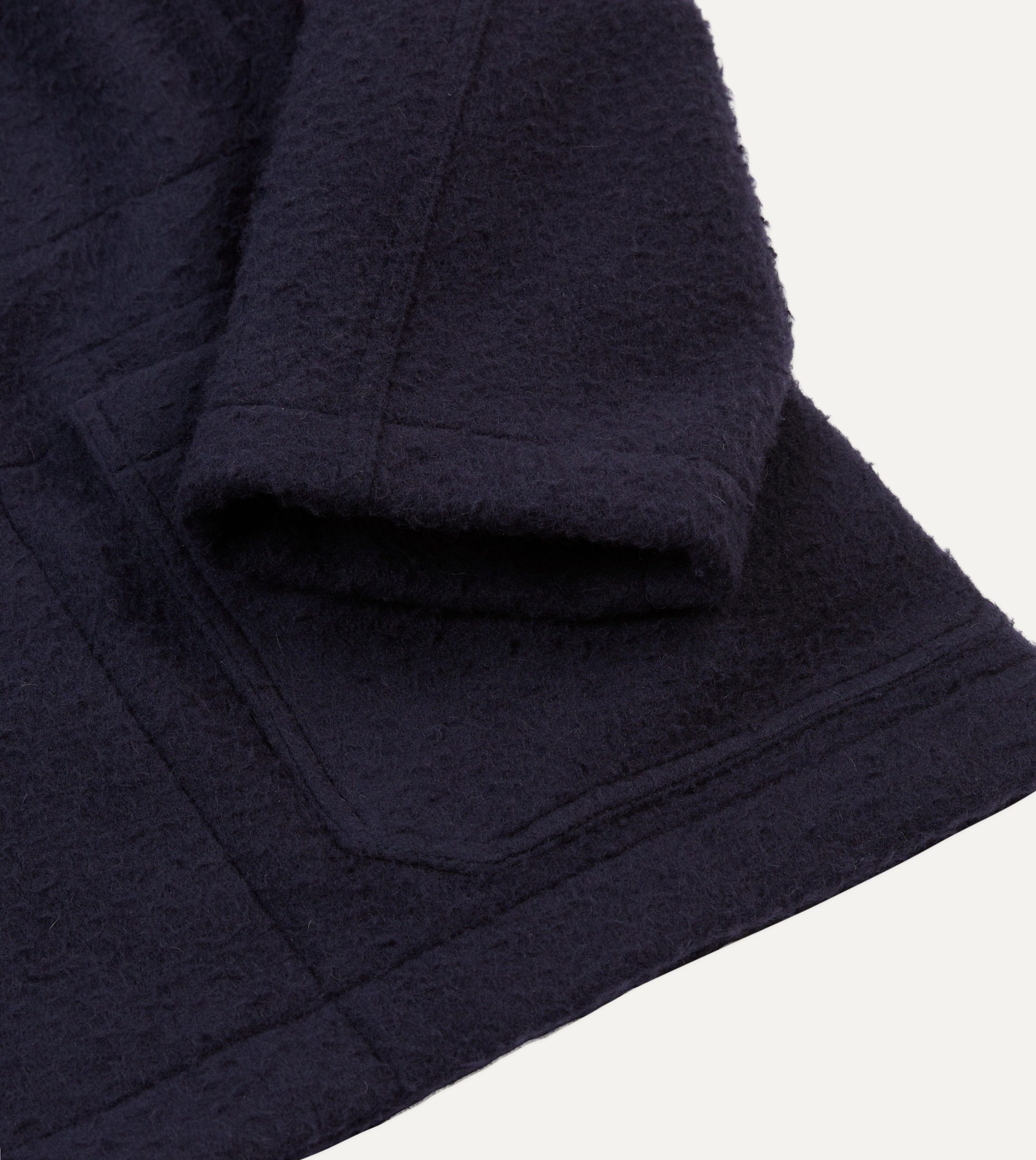 Navy Casentino Wool Short Duffle Coat - Image 7