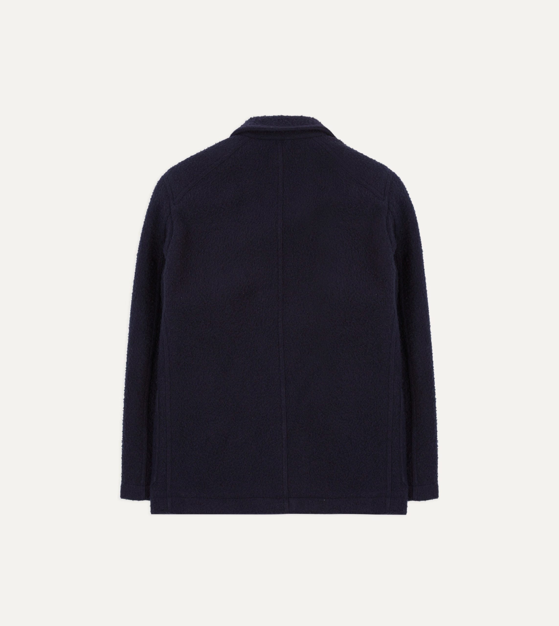Navy Casentino Wool Short Duffle Coat - Image 9