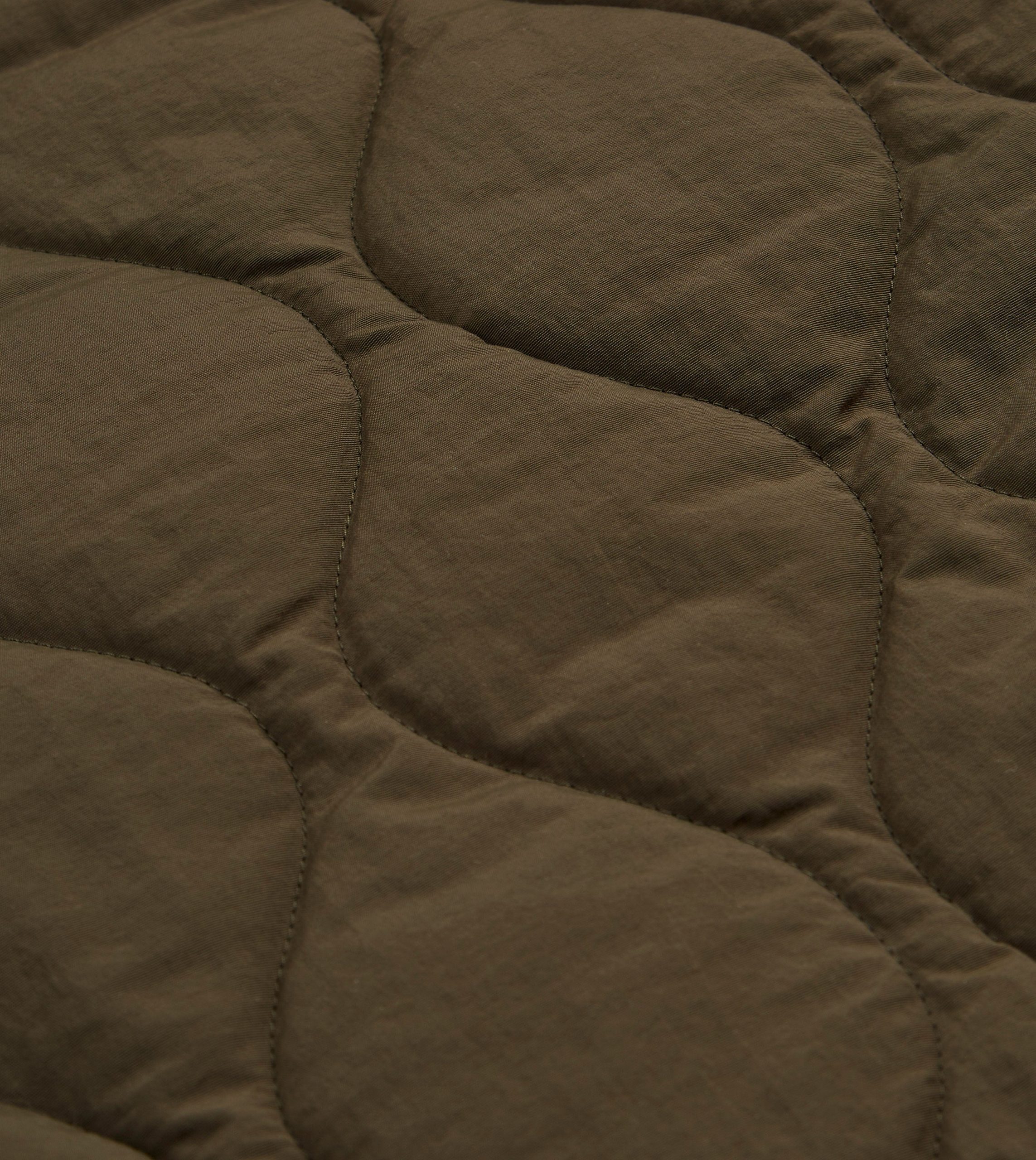 Olive Quilted Nylon Zip Vest - Image 2