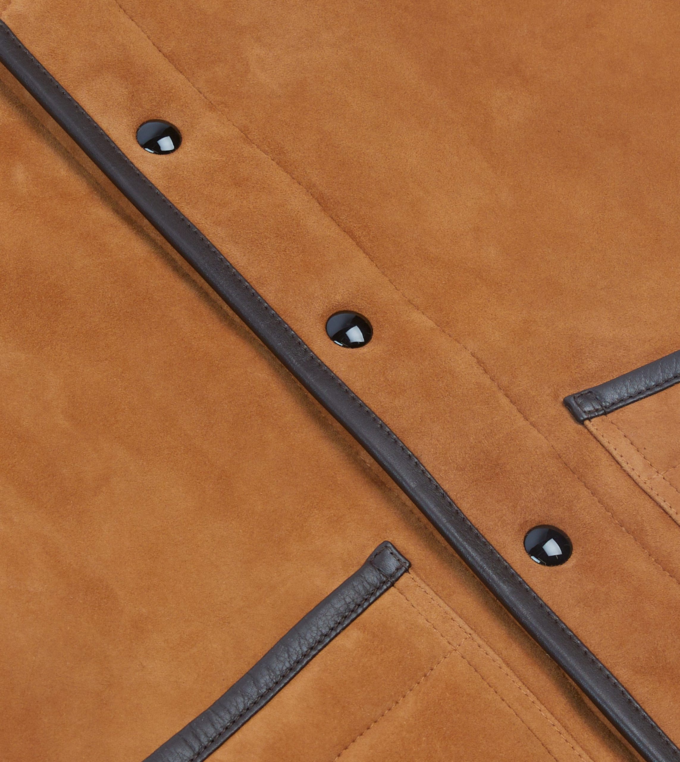 Tan Suede Shearling Vest - Image 4