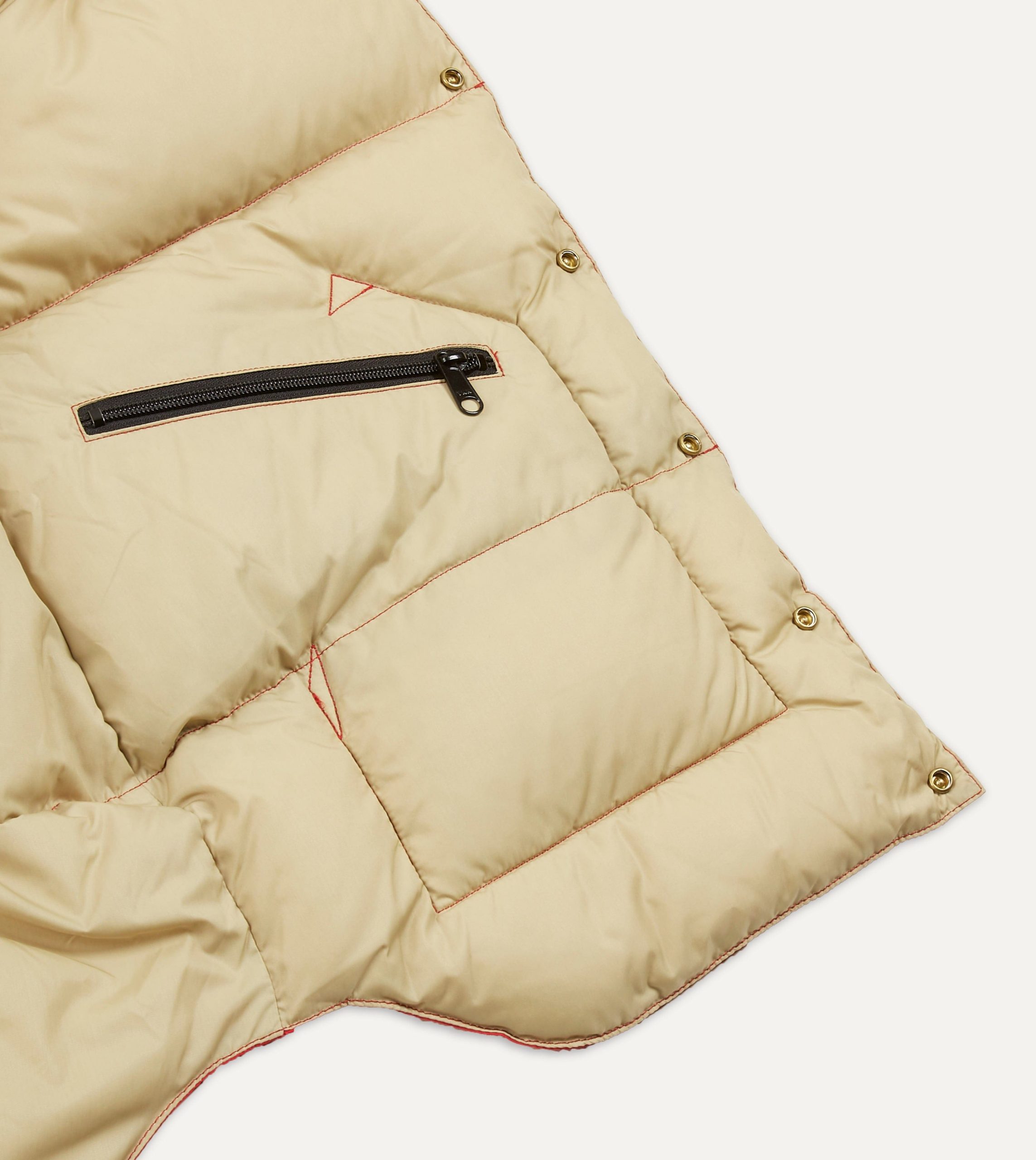 Rocky Mountain Featherbed for Drake's Red Nylon Leather Christy Down Jacket - Image 6