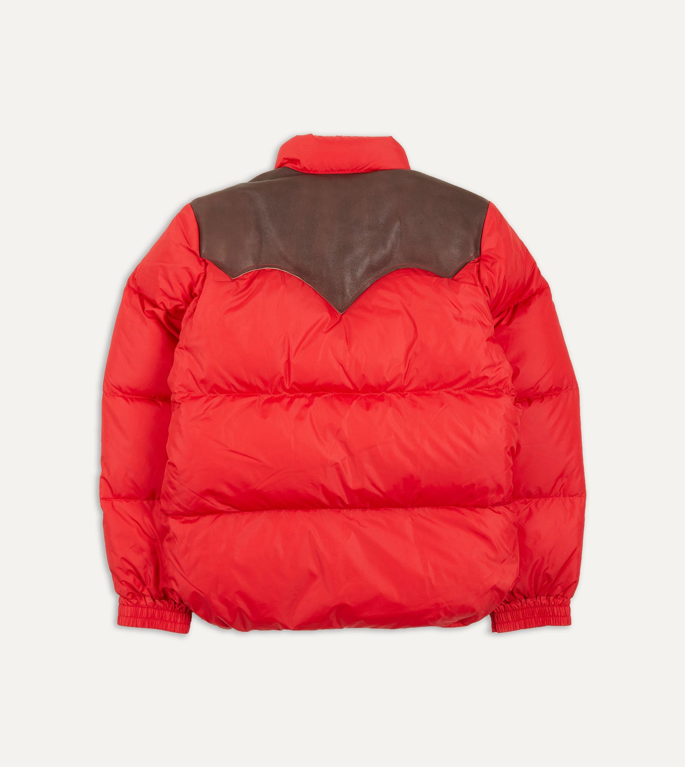 Rocky Mountain Featherbed for Drake's Red Nylon Leather Christy Down Jacket - Image 7