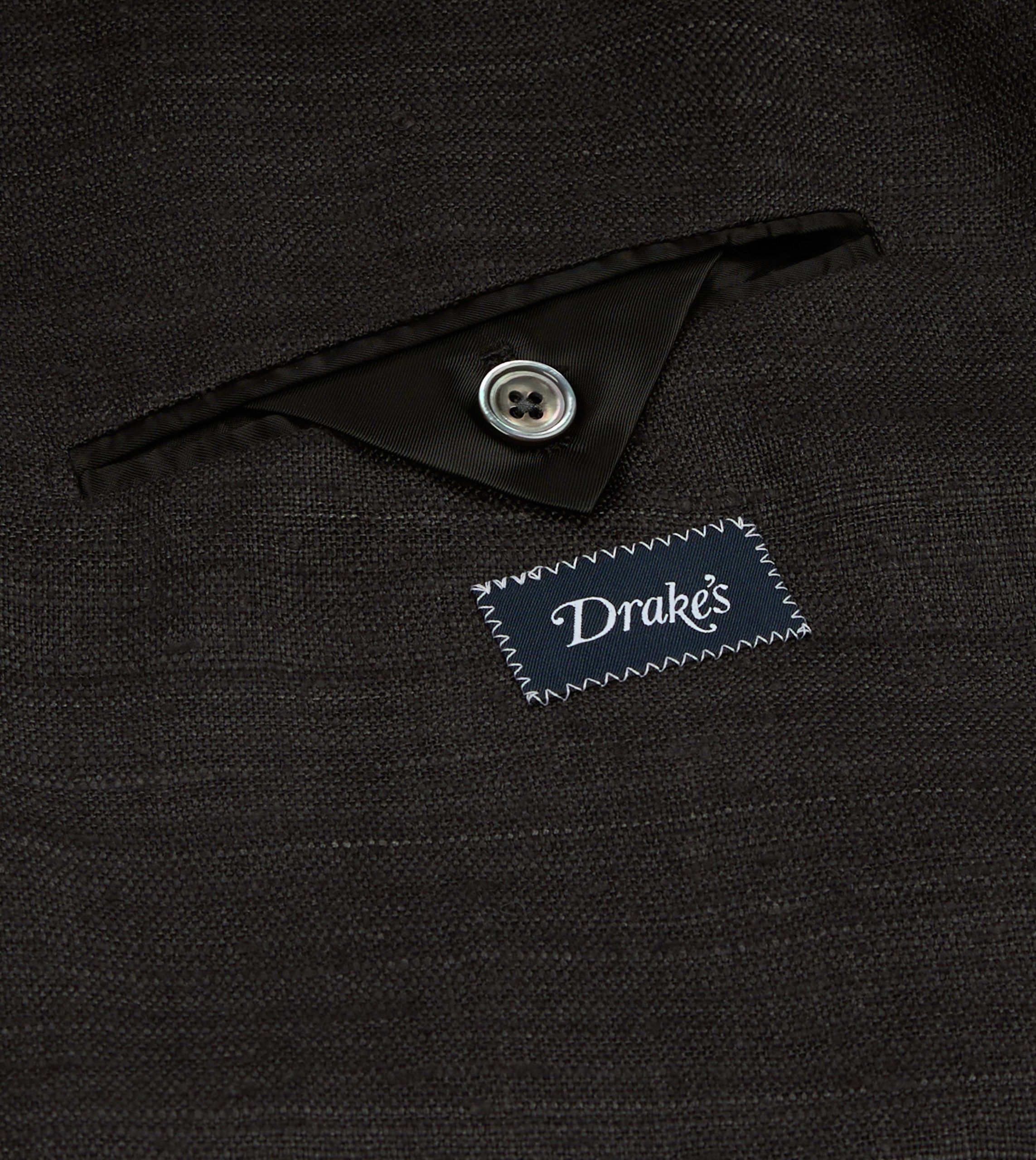 Black Tussah Silk Double-Breasted Evening Jacket - Image 7