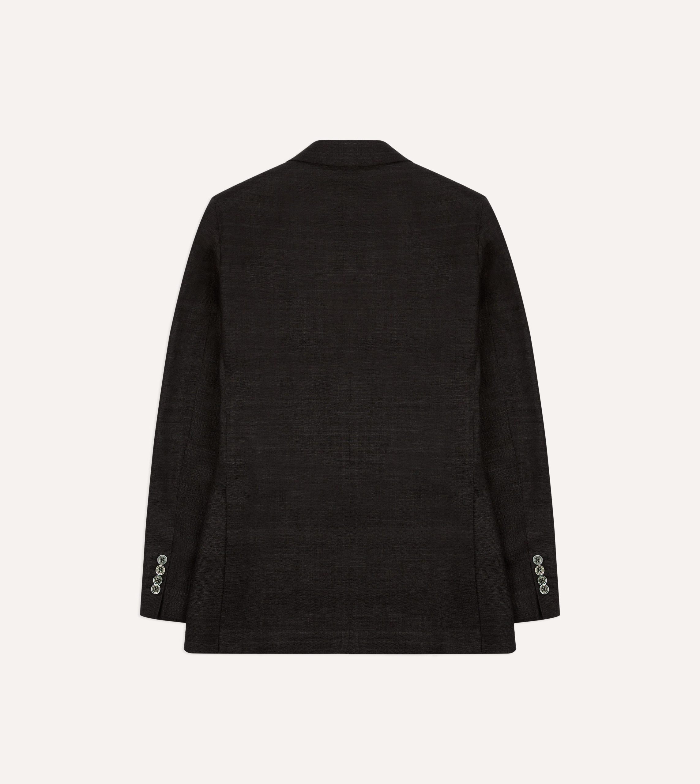 Black Tussah Silk Double-Breasted Evening Jacket - Image 8