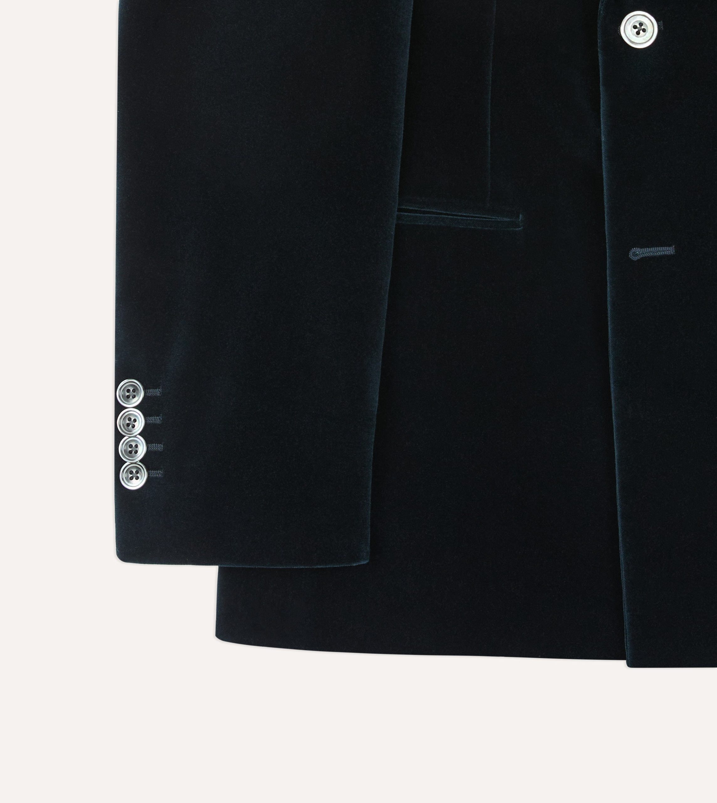 Navy Velvet Double-Breasted Blazer - Image 6