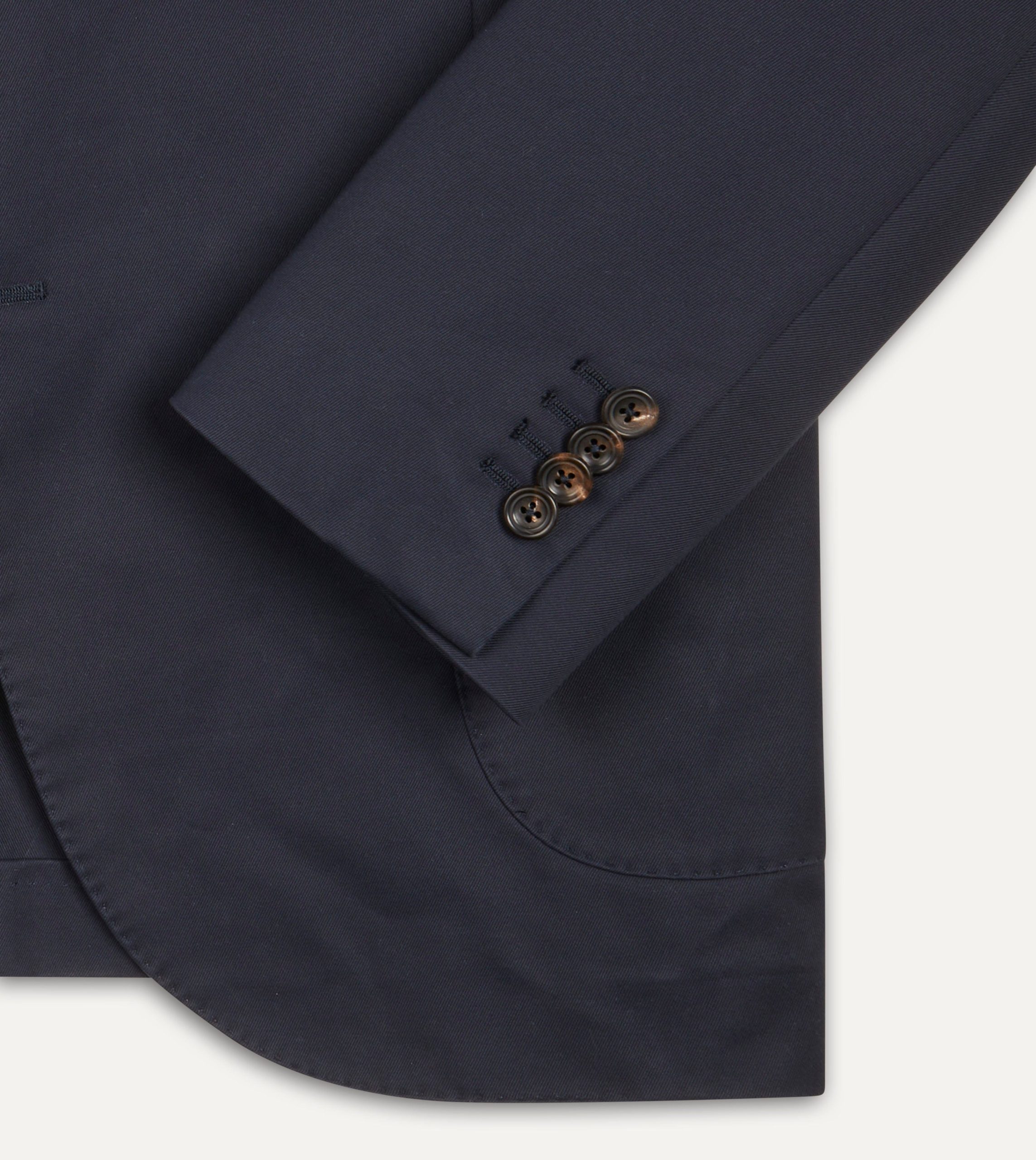 Navy Cotton Drill Tailored Jacket - Image 4