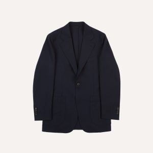 Navy Tropical Wool Tailored Jacket