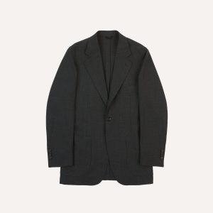 Charcoal Tropical Wool Tailored Jacket