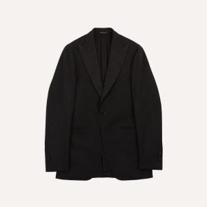 Black Barathea Wool Dinner Jacket