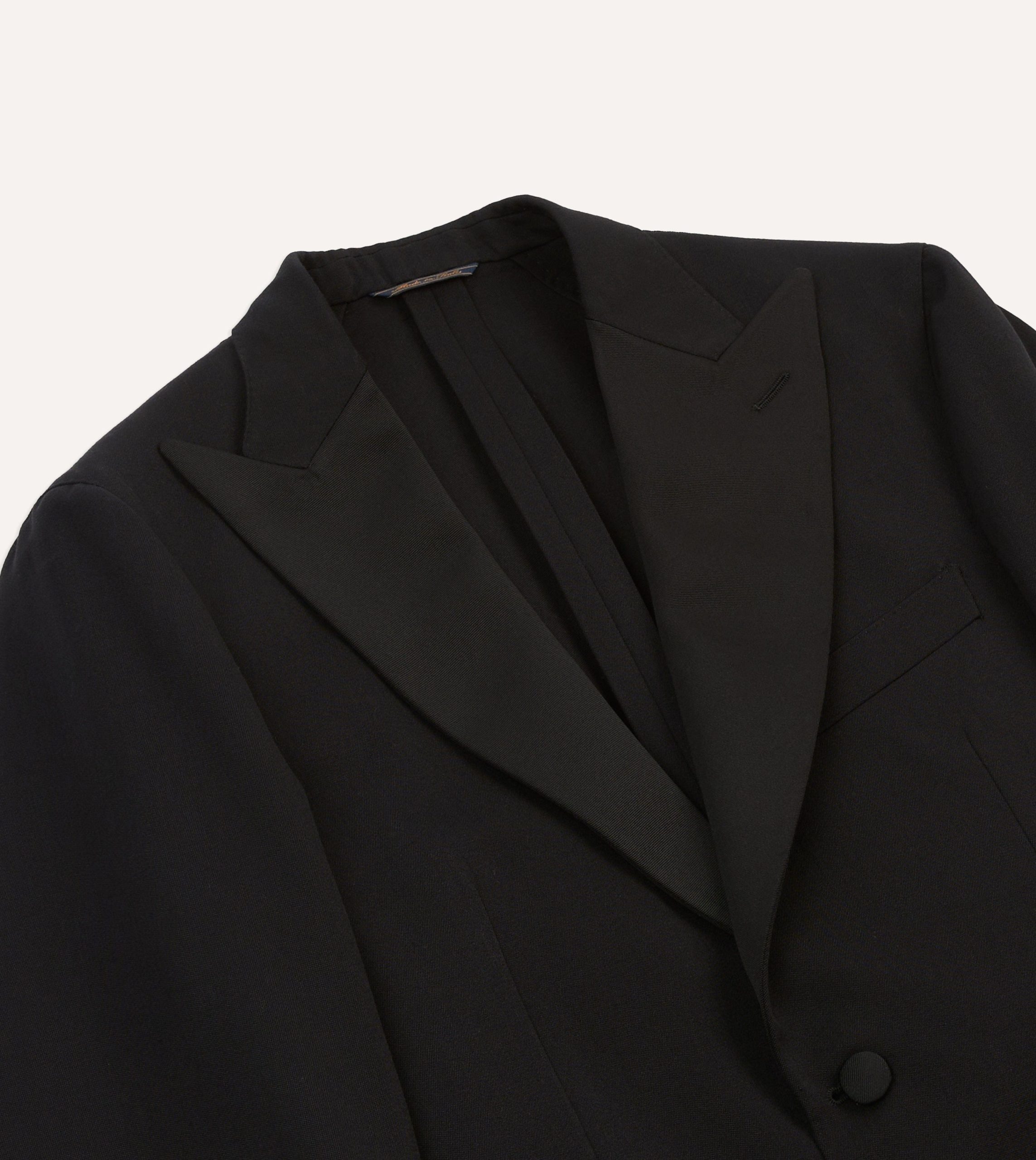Black Barathea Wool Dinner Jacket - Image 3