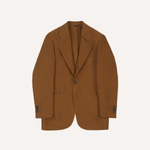 Brown Irish Linen Tailored Jacket