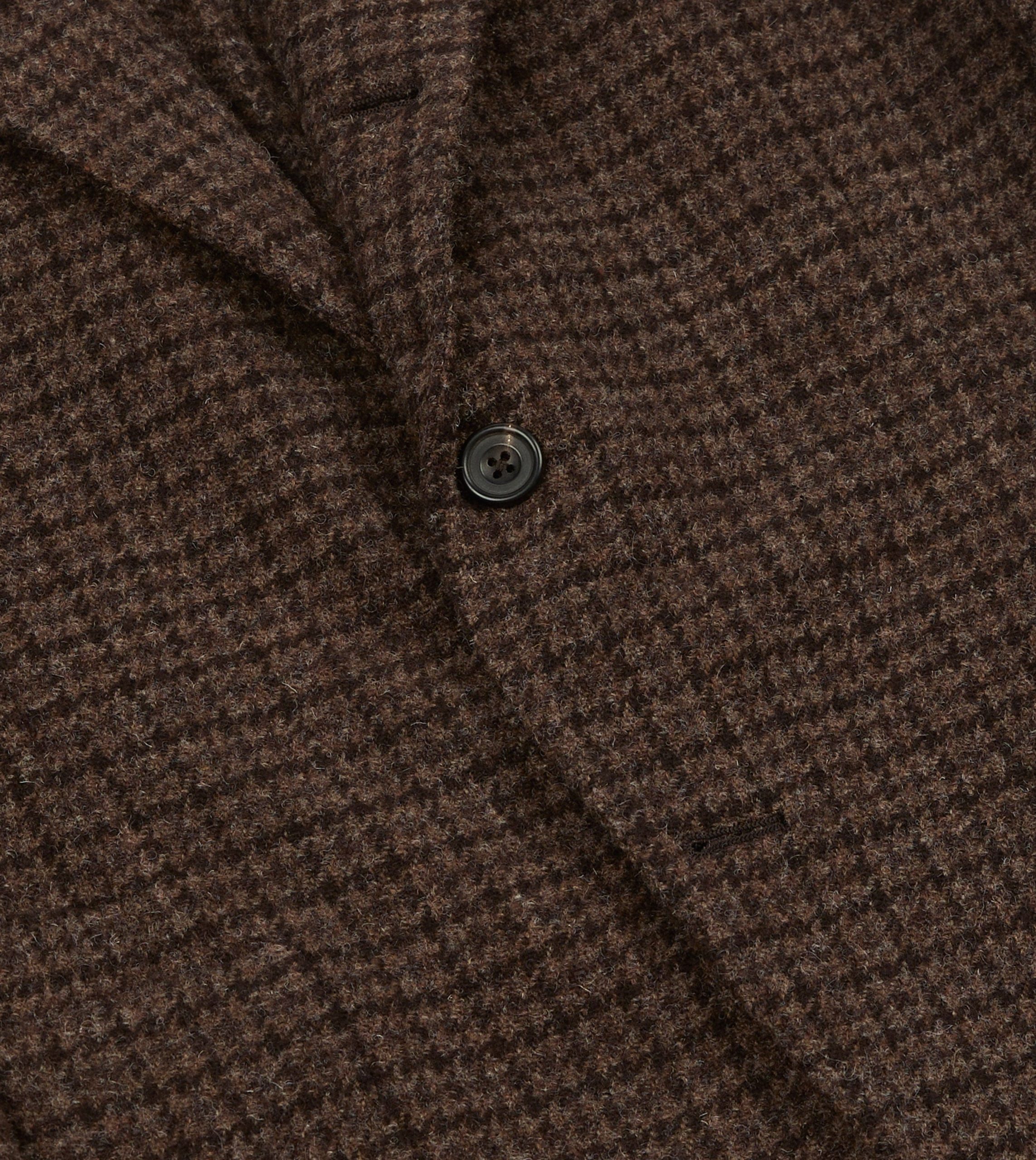 Brown Houndstooth Check Tweed Blazer - Image 5