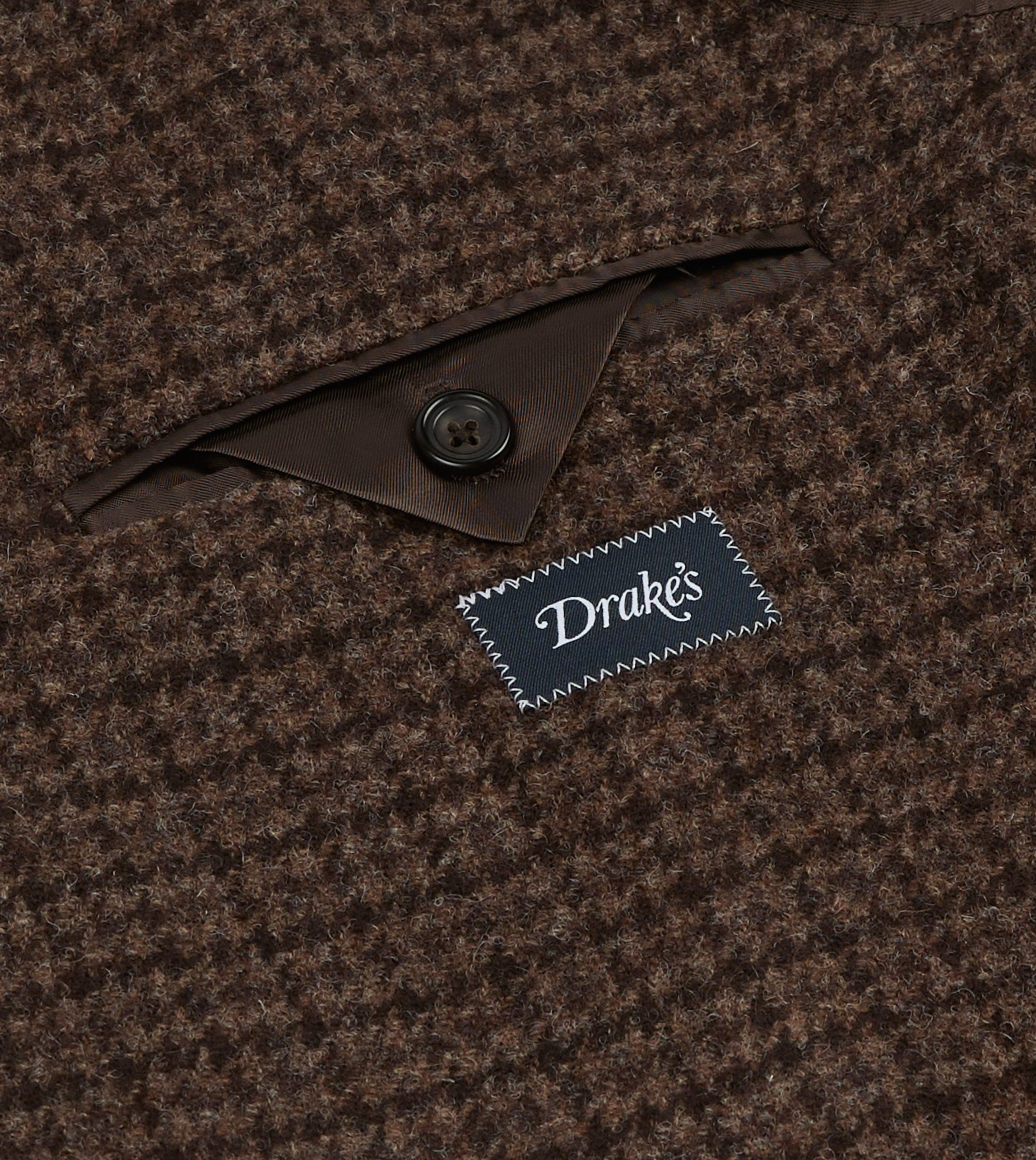 Brown Houndstooth Check Tweed Blazer - Image 7