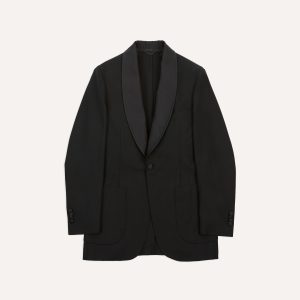 Black Wool Shawl Collar Tuxedo Blazer