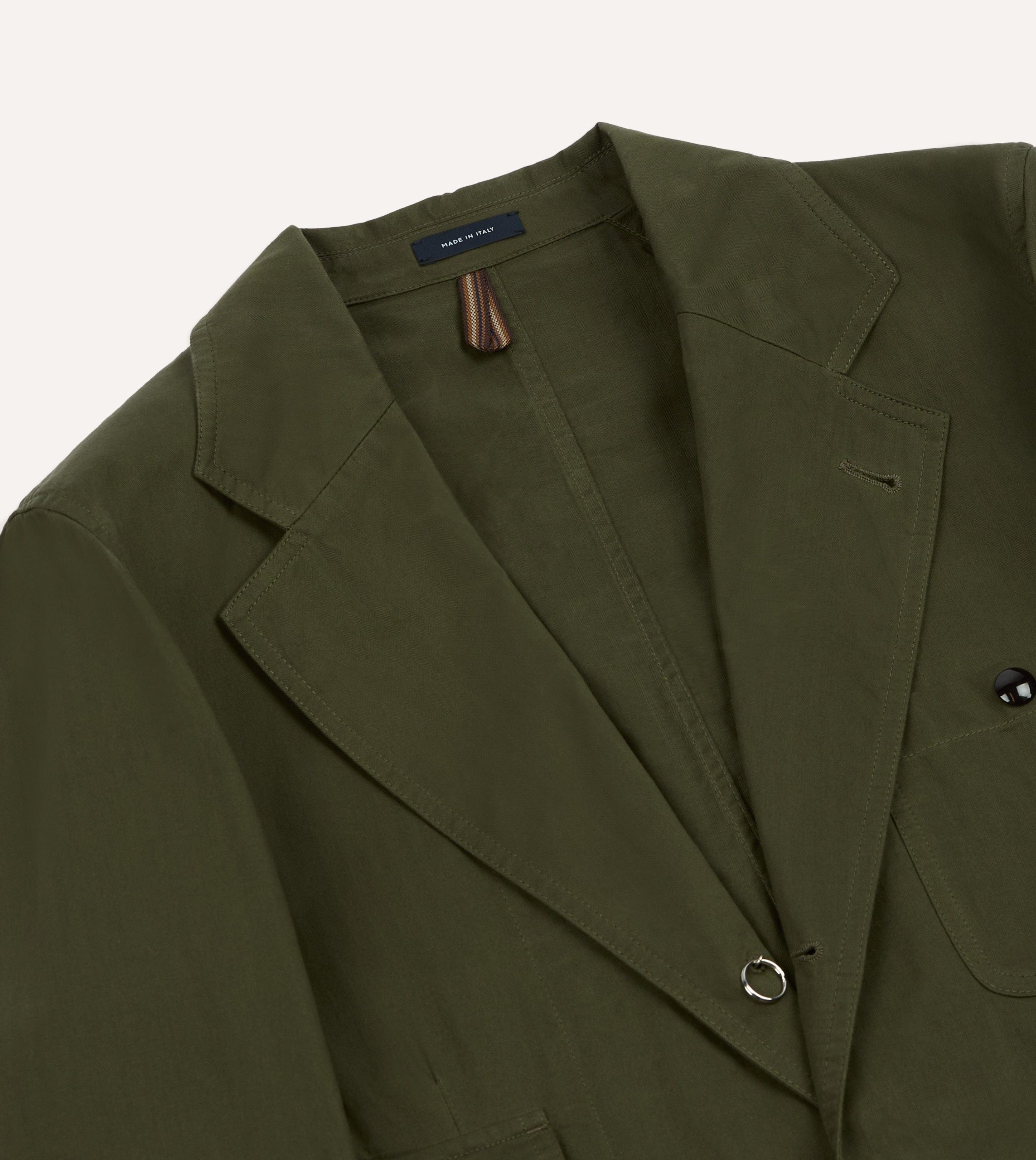 Drake's and New Balance Waxed Herringbone Cotton Games Blazer - Image 3