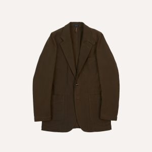 Brown Cotton Twill Western Games Blazer