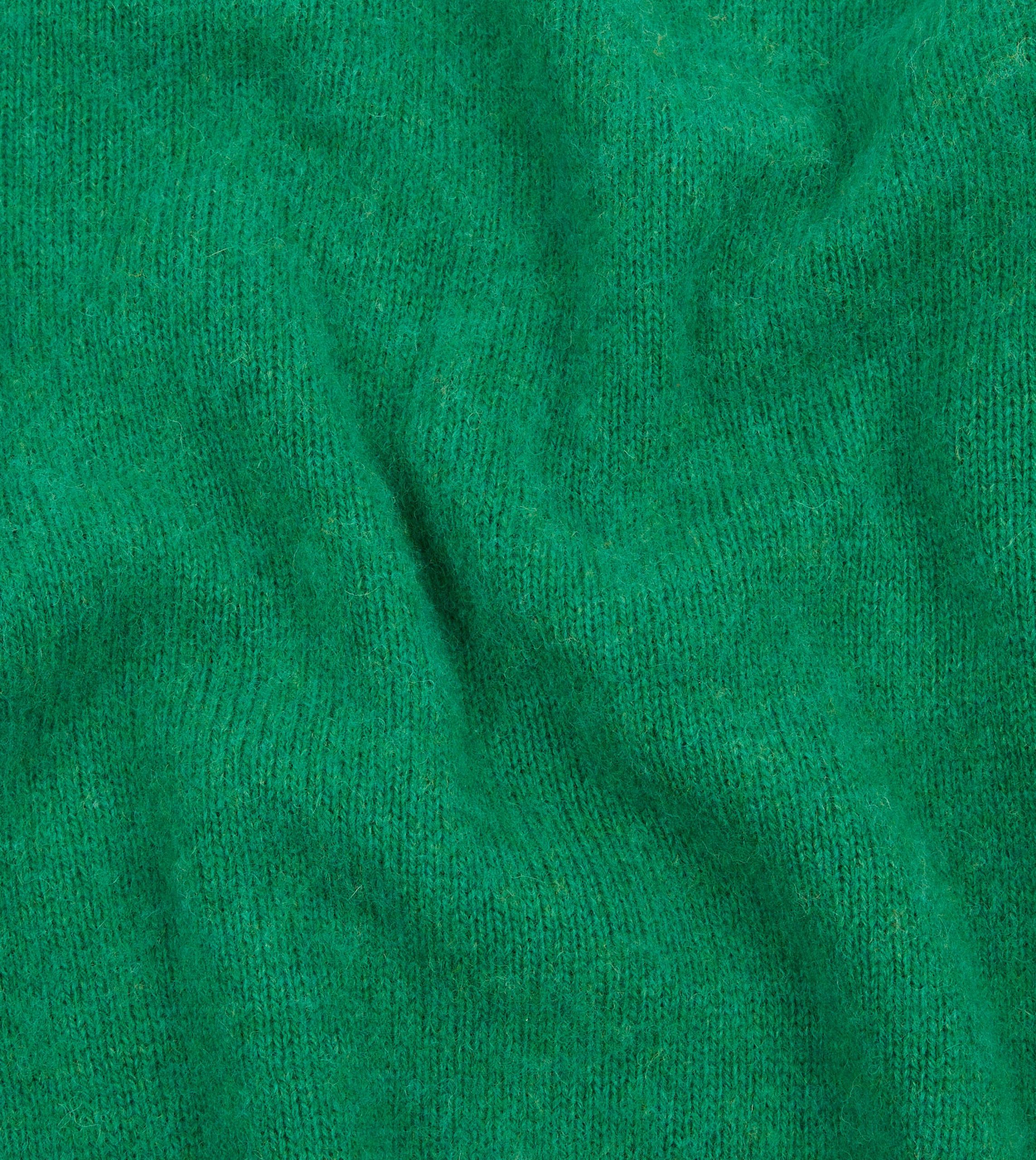 Green Brushed Shetland Crew Neck Jumper - Image 2