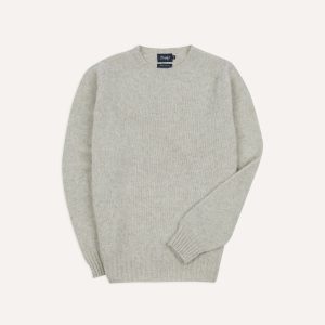 Stone Brushed Shetland Crew Neck Jumper