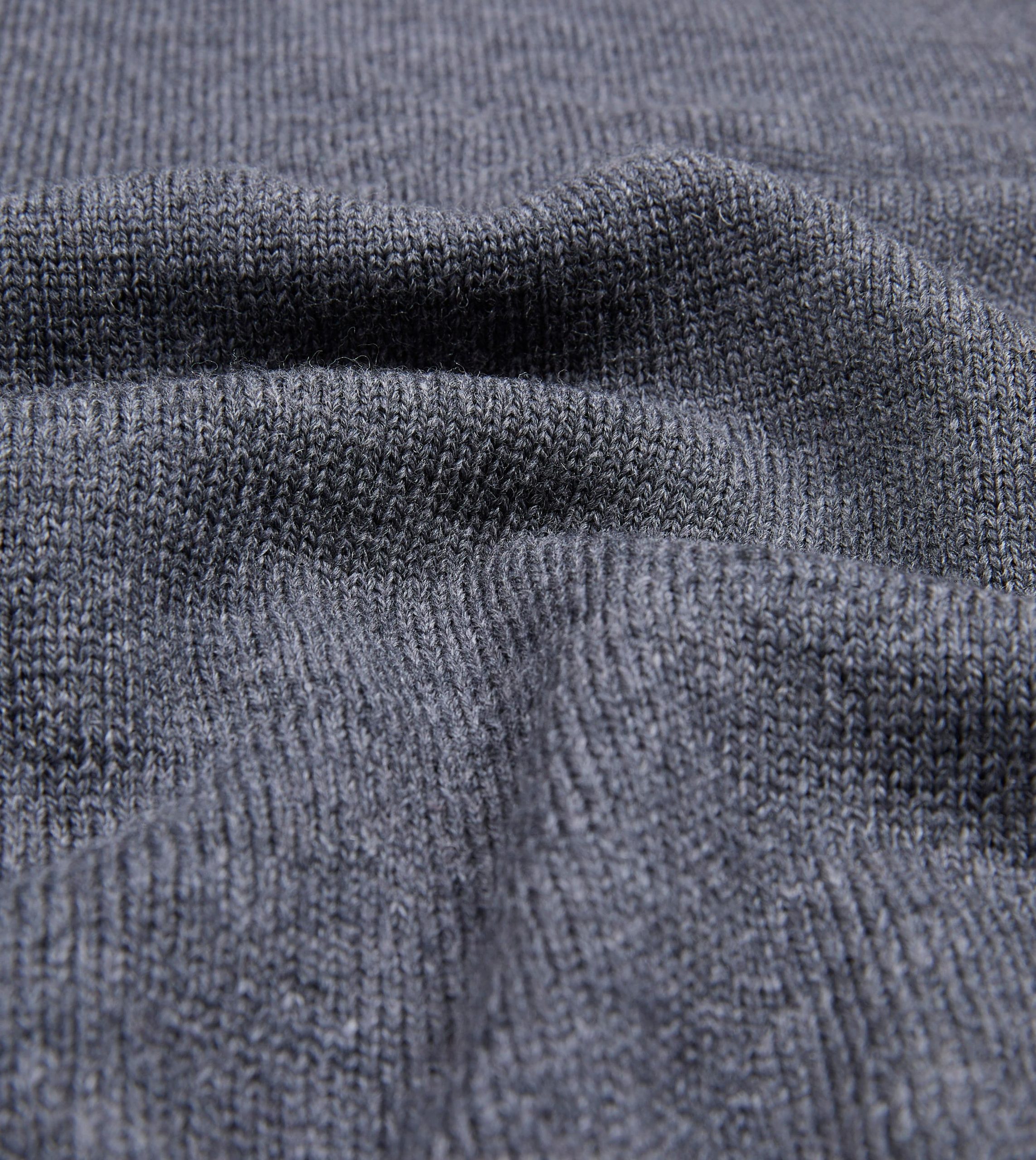 Grey Melange Merino Crew Neck Jumper - Image 2