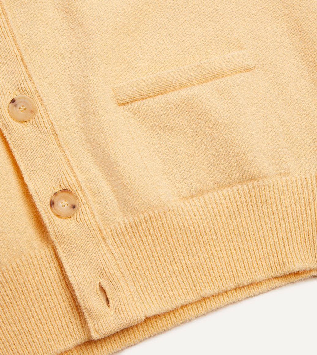 Yellow Lambswool Sleeveless Cardigan - Image 4