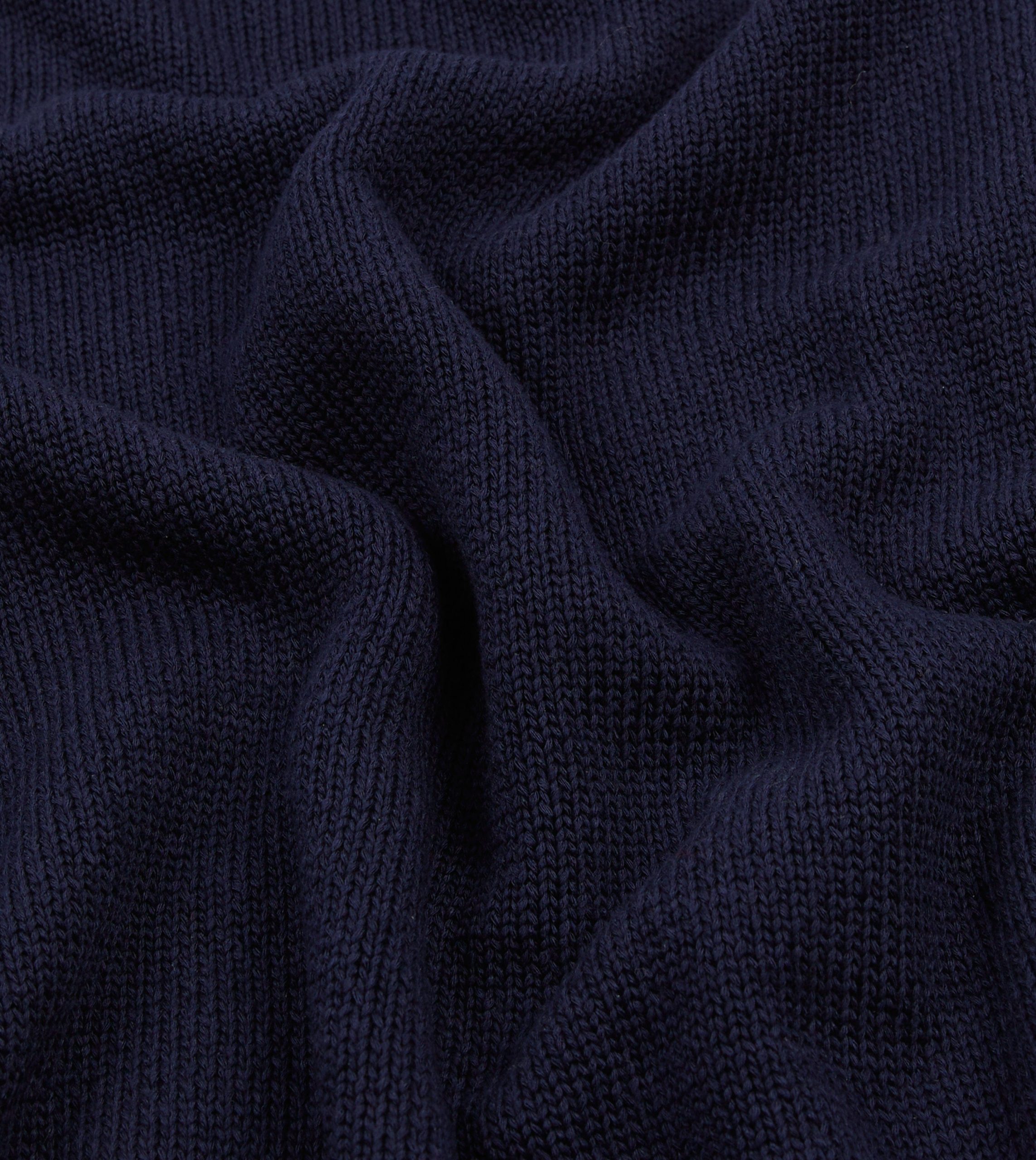 Navy Cotton Mock Neck Jumper - Image 2