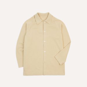 Sand Cotton Button-Through Knit