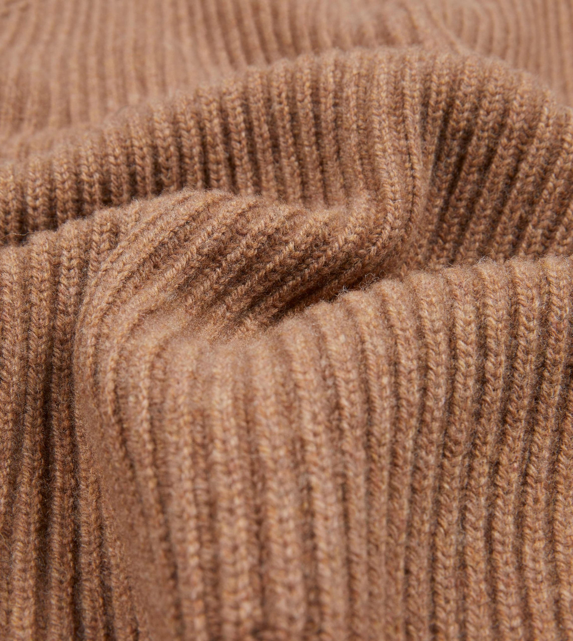 Camel Lambswool Shawl Collar Cardigan - Image 2
