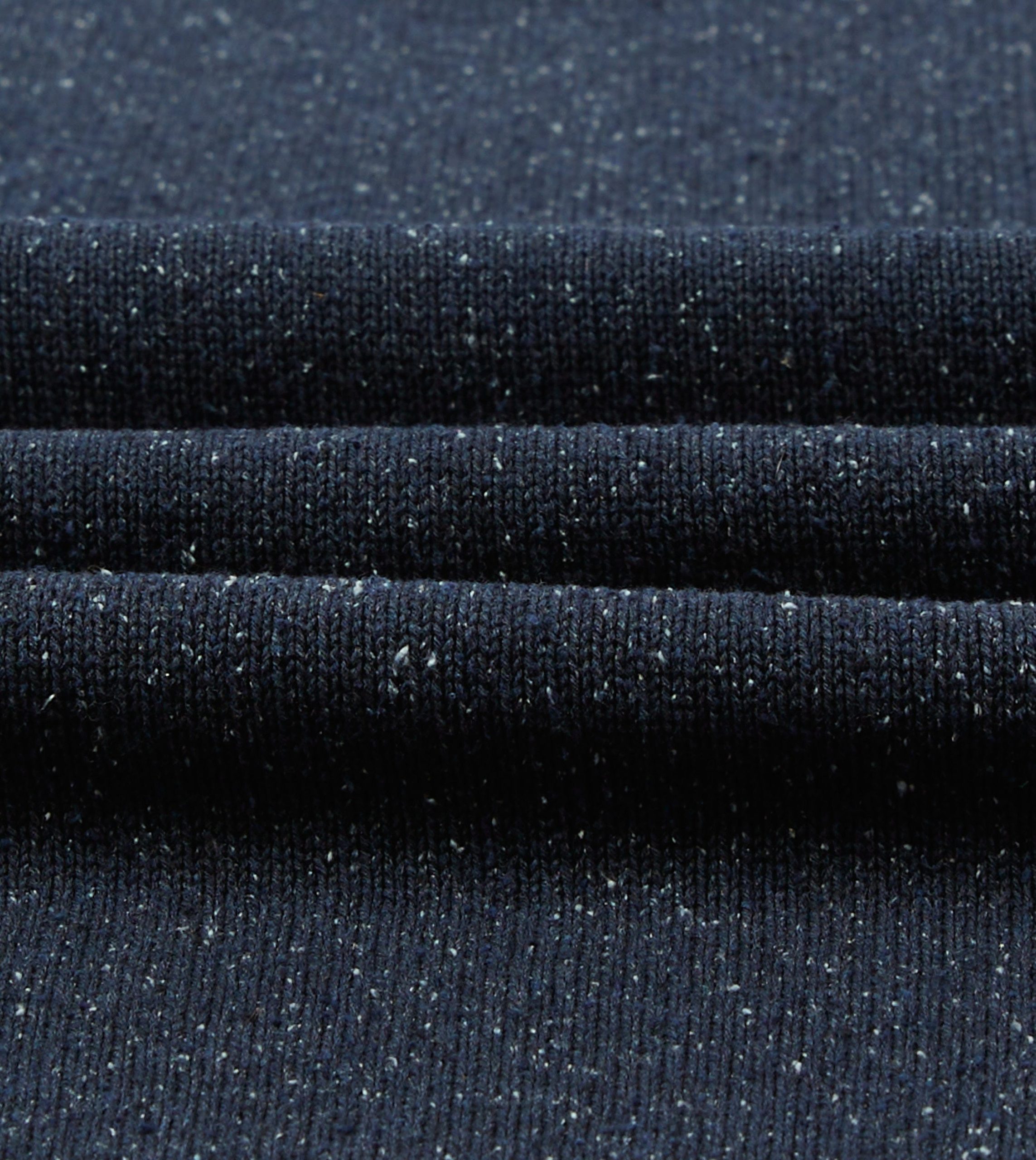 Navy Knitted Silk Short-Sleeve Polo Shirt - Image 2