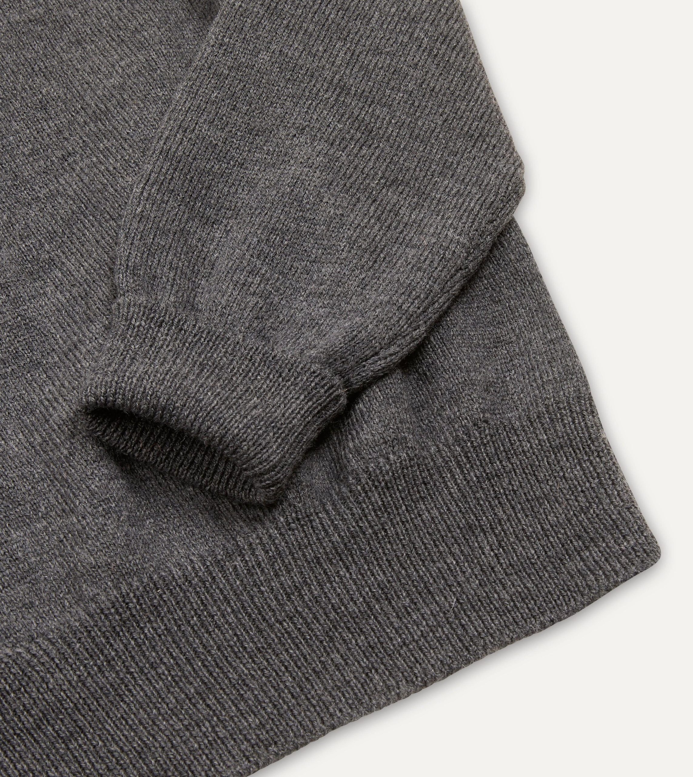 Grey Merino Wool Knitted Polo - Image 5
