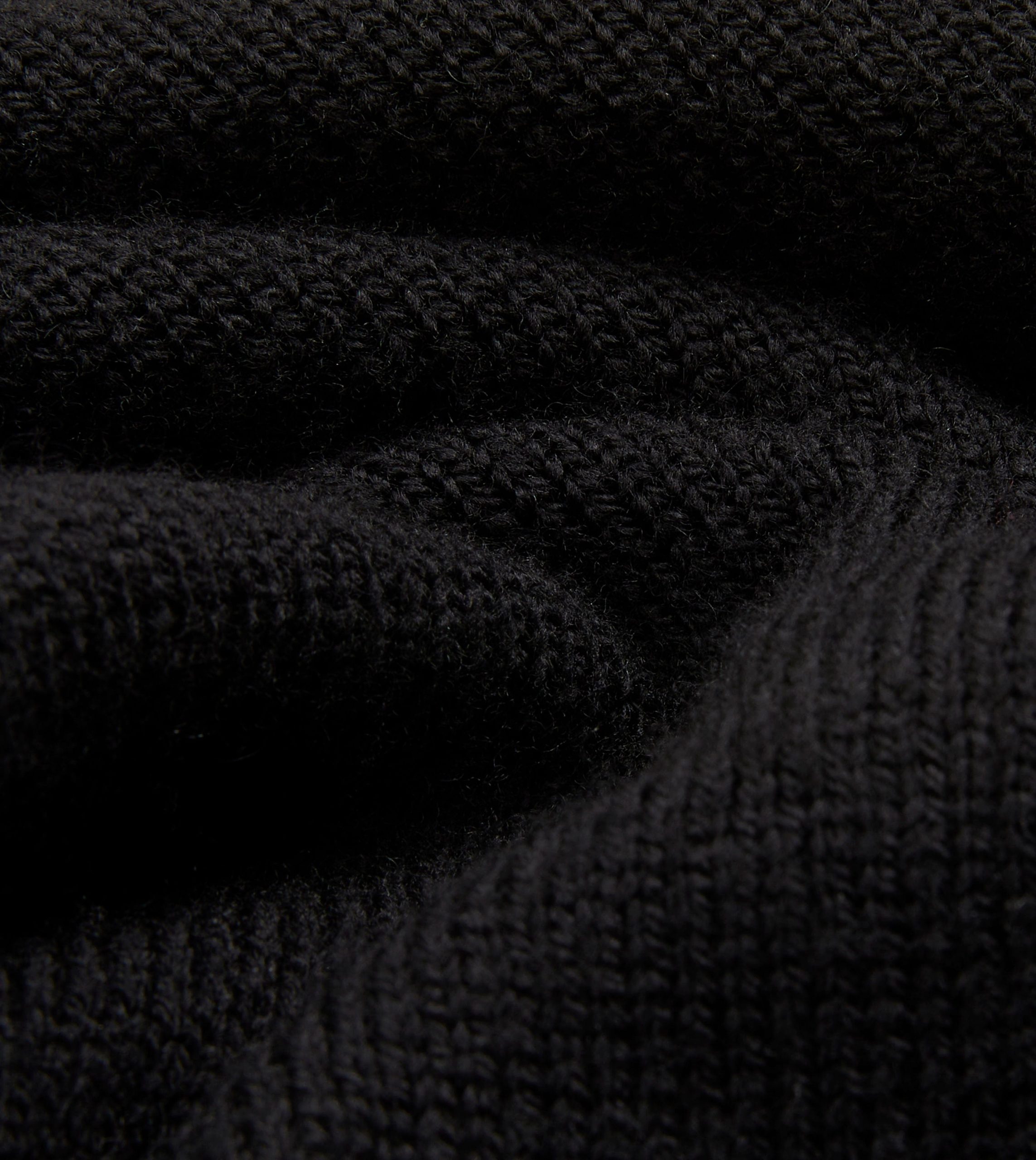 Black Merino Wool Knitted Polo - Image 2