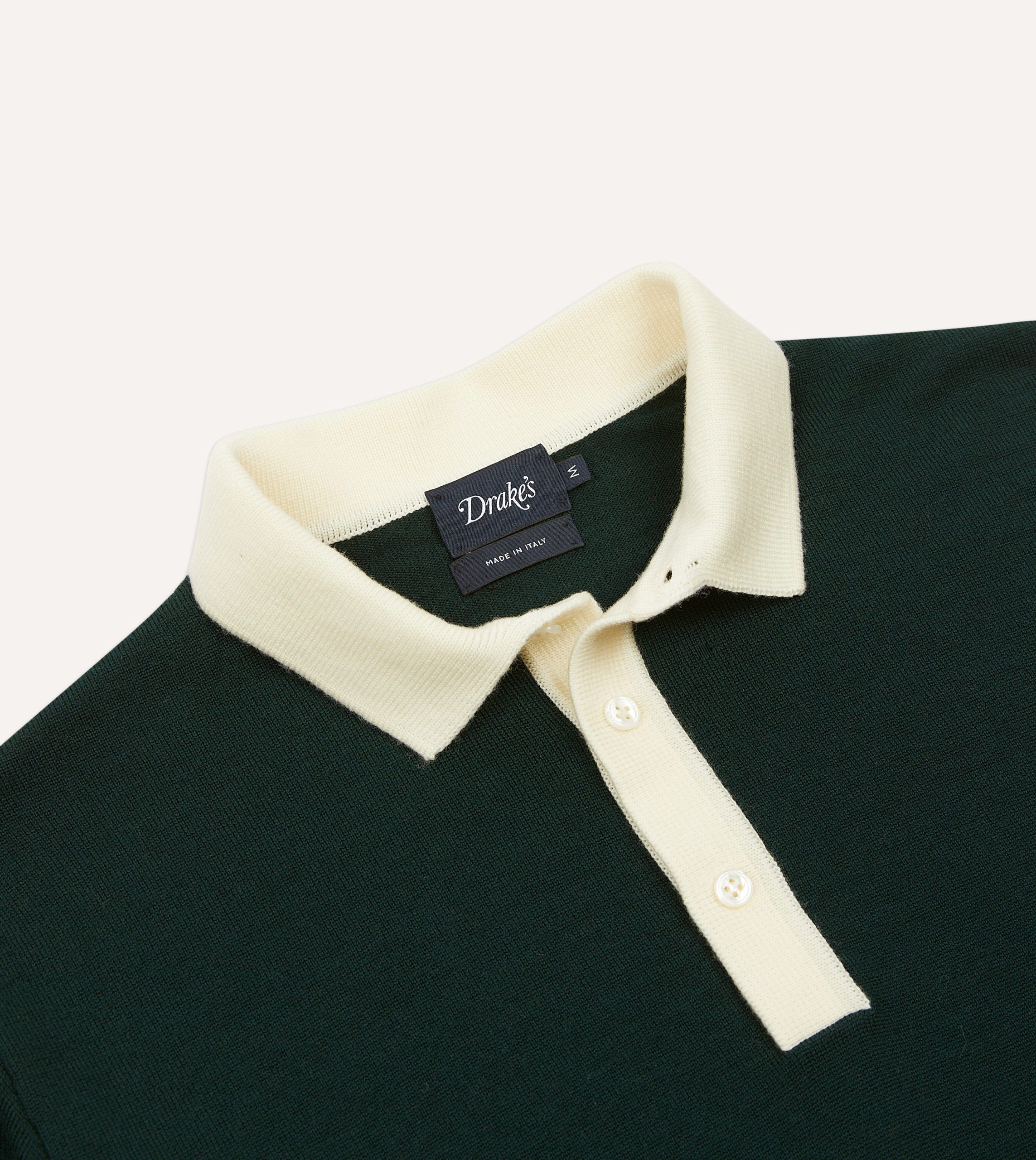 Green Merino Wool Knitted Rugby Shirt - Image 3