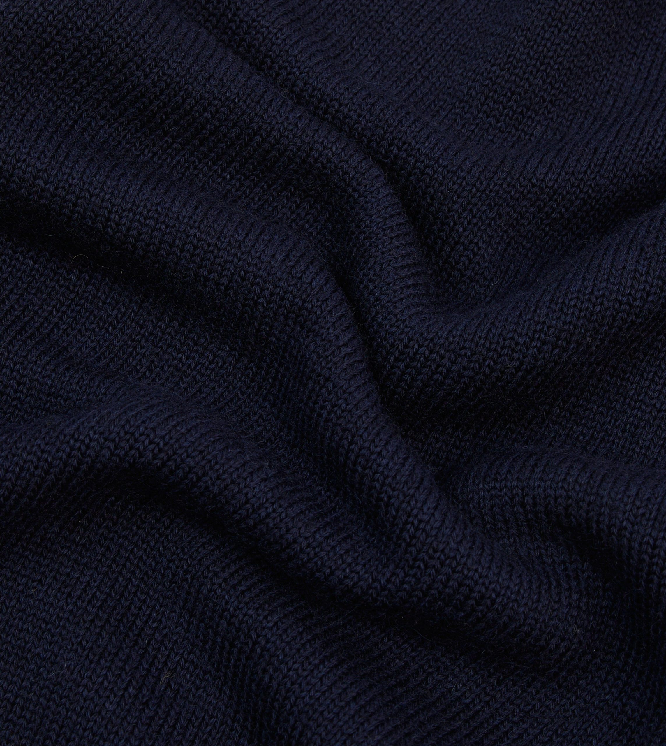 Navy Heavyweight Mock Neck Jumper - Image 2