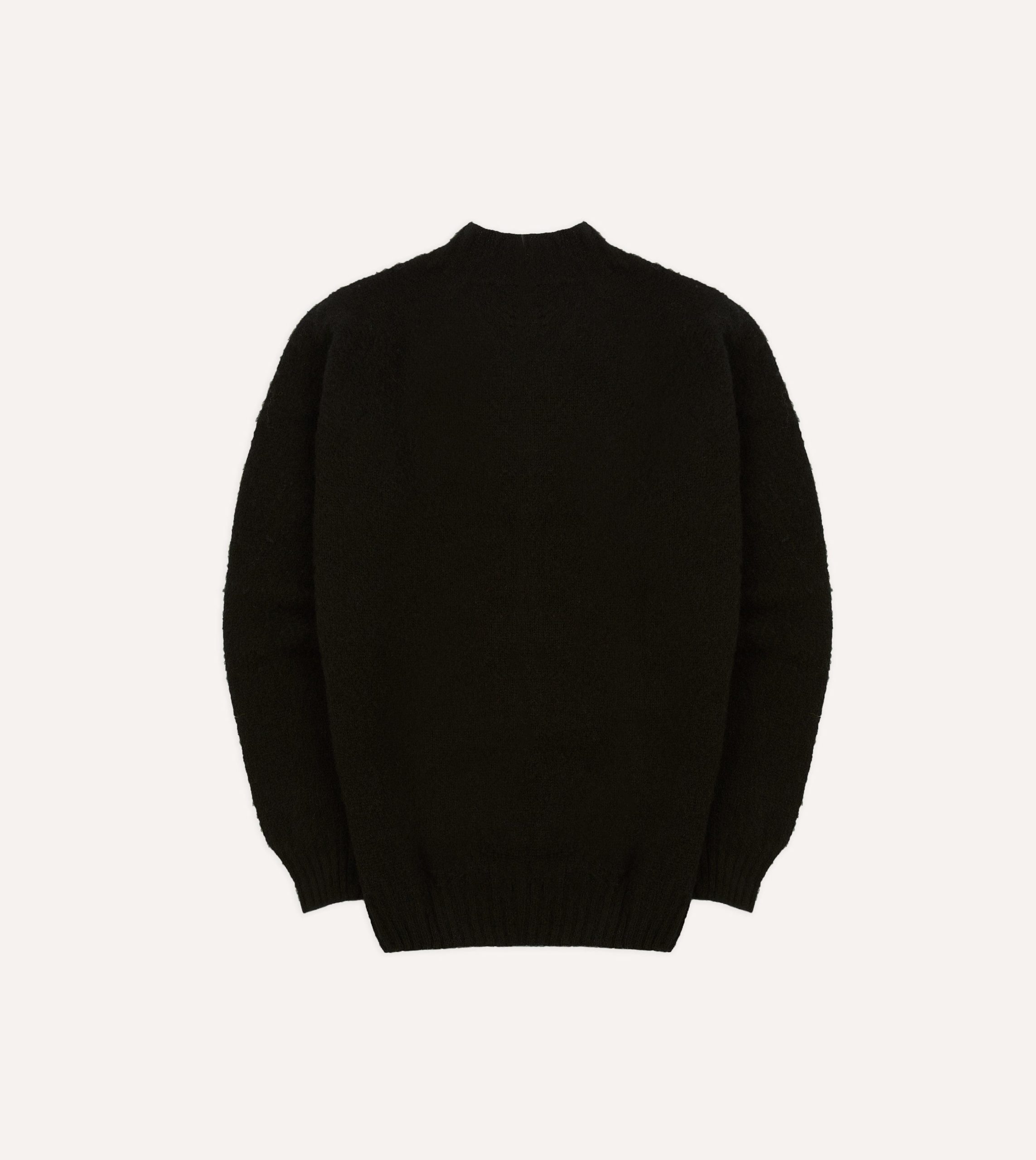 Black Brushed Shetland Mock Neck Jumper - Image 5