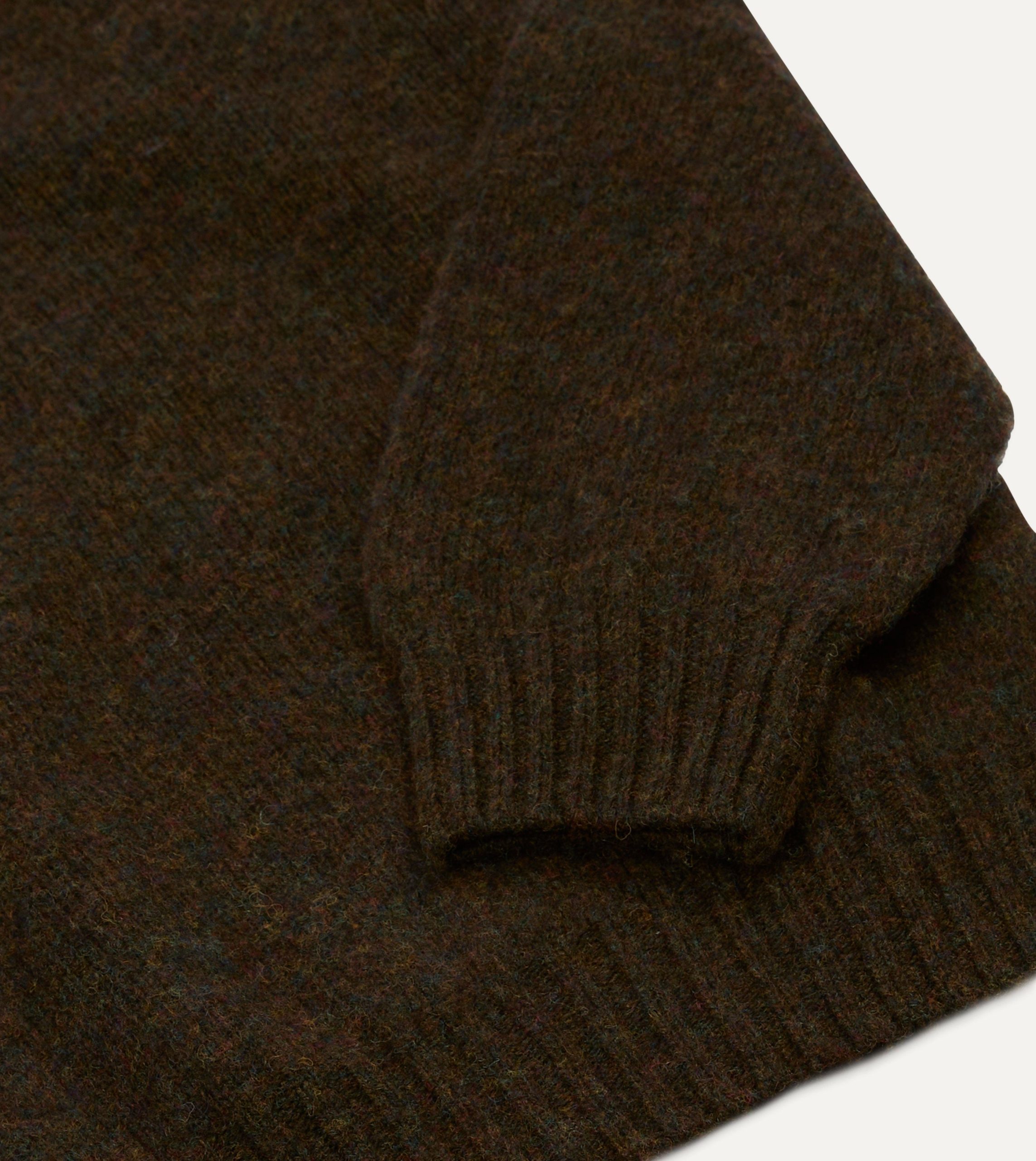 Brown Brushed Shetland Mock Neck Jumper - Image 4