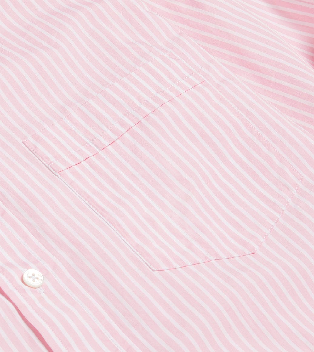Pink Bengal Stripe Cotton Poplin Button-Down Shirt - Image 5