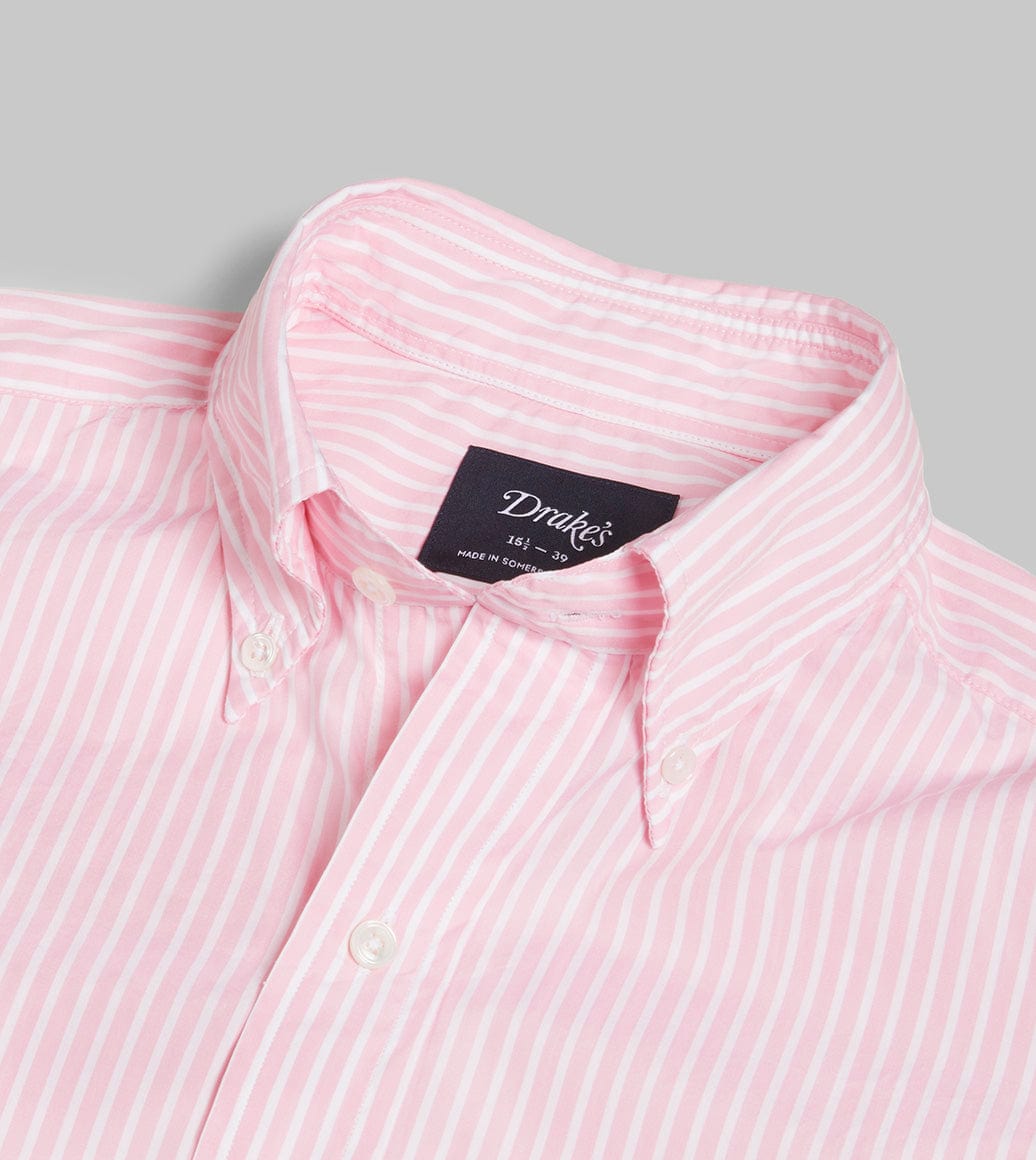 Pink Bengal Stripe Cotton Poplin Button-Down Shirt - Image 3