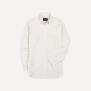 Cream Cotton Oxford Cloth Button-Down Shirt