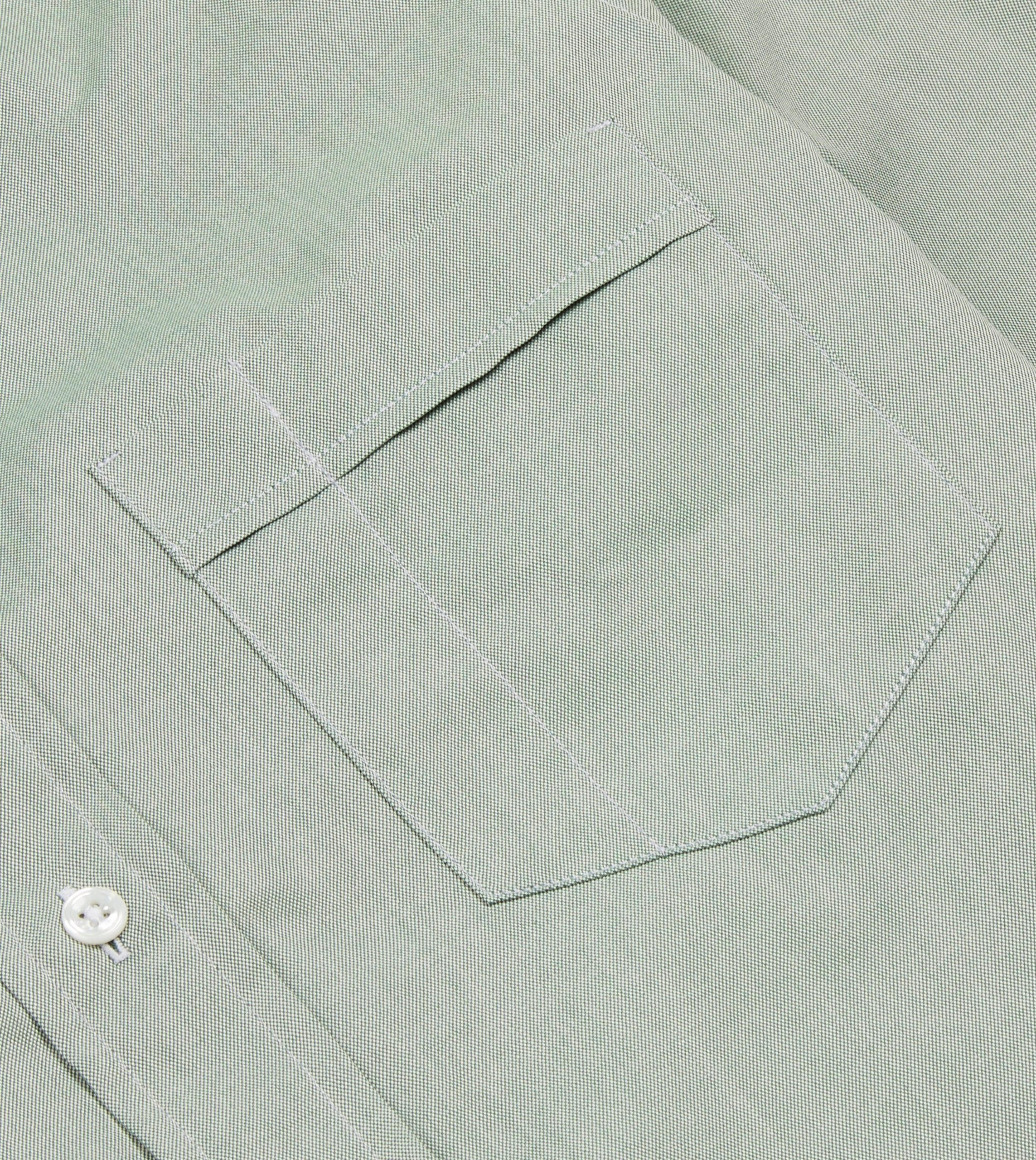 Green Pinpoint Oxford Cotton Cloth Button-Down Shirt - Image 4