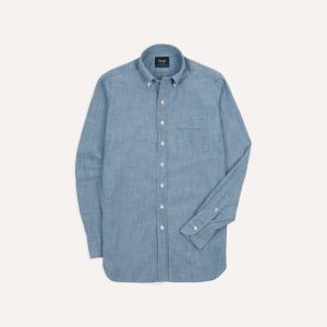 Light Blue Cotton Chambray Button-Down Shirt