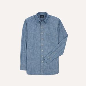 Blue Chambray Long Point Collar Shirt