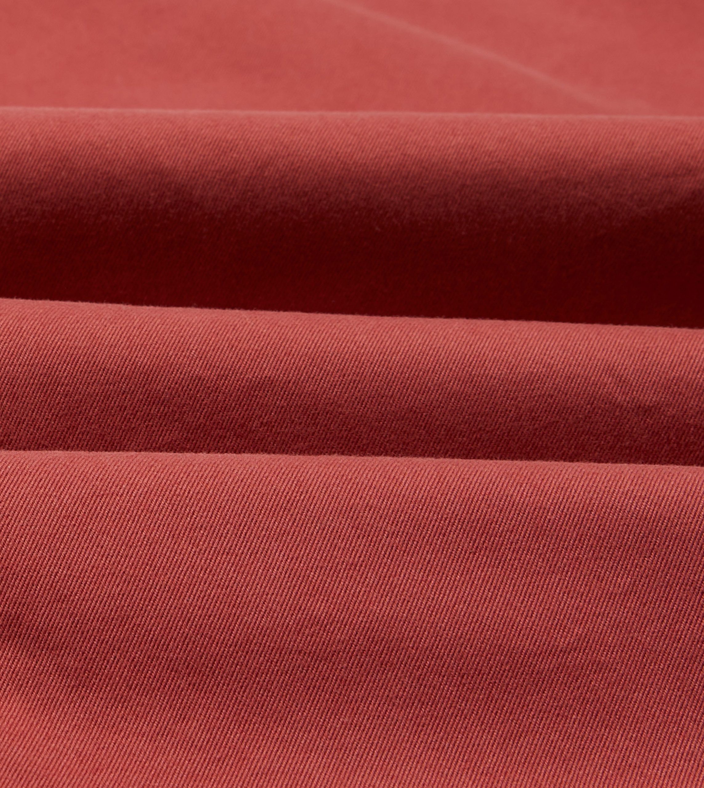 Red Cotton Long Point Collar Work Shirt - Image 2