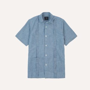 Blue Chambray Short Sleeve Cuban Shirt